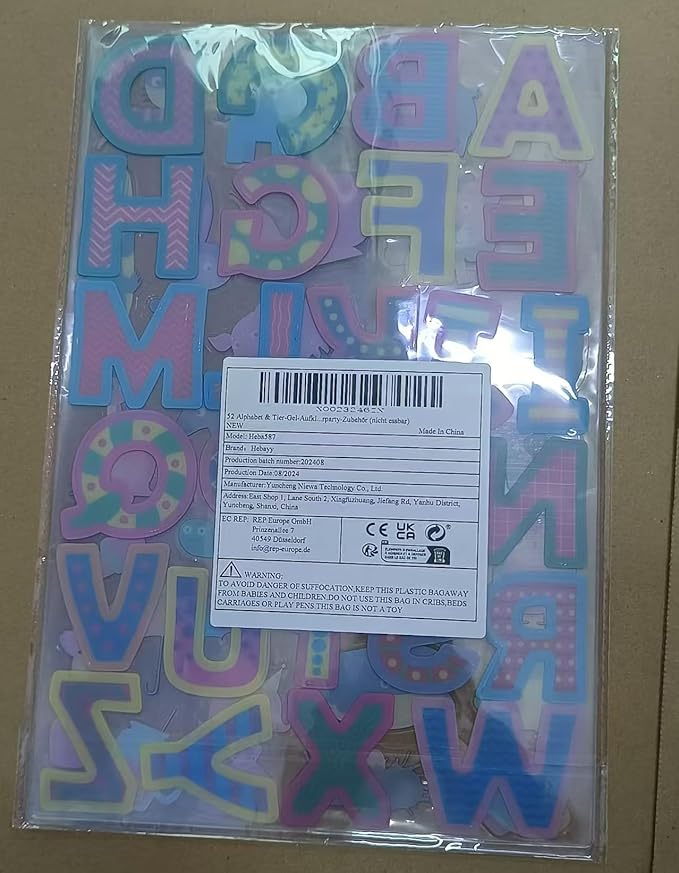 52PCS Alphabet & Animal Jelly Stickers, Thick Window Door Cling Decals Removable Reusable Gel Decals for Kids Toddlers Home Classroom Nursery Animal Theme Party Supplies Decorations (Not Edible)