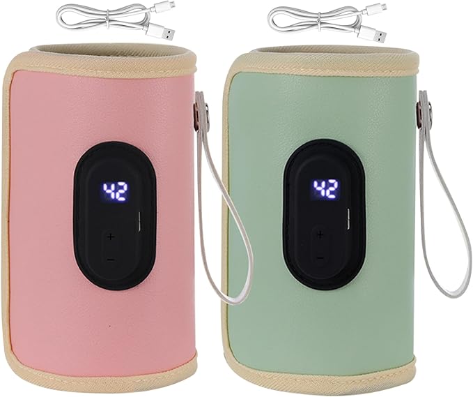 Portable Baby Bottle Warmer Portable Bottle Warmer 18W Quick Heating Baby Bottle Warmer Temperature Adjustable USB Baby Bottle Heater for Home Family Style 2