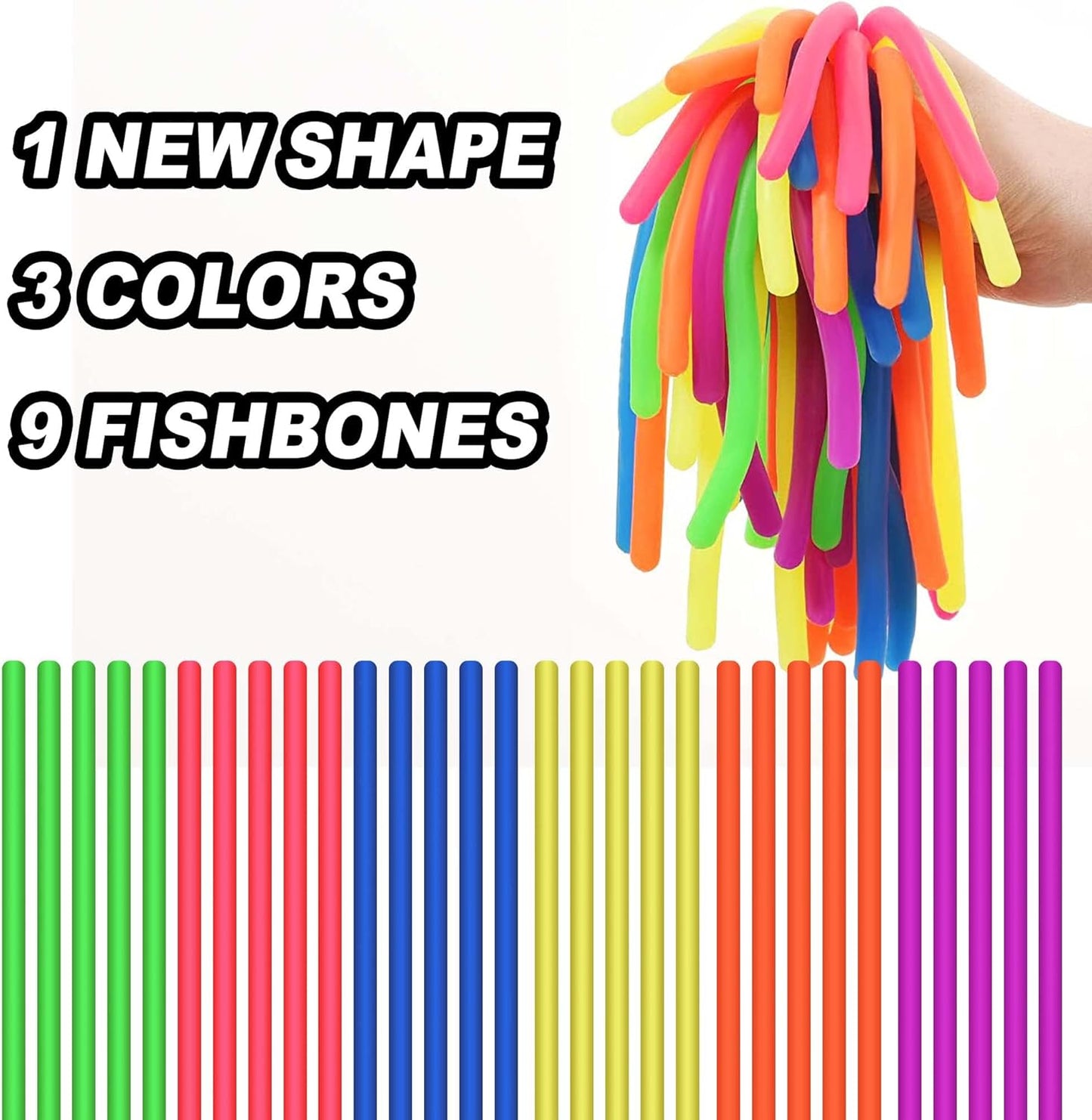 Small Stretchy String Noodles 30 Packs Children Sensory Stretch Strings Fidget Toys for School Classroom Rewards Back to School Birthday Party Favors and Prizes Treasure Box Toys