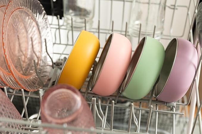 Monkey Proof™ Non-Toxic Stainless Steel Child Bowl 5” with Non-Slip Silicone Shell, (Set of 4 bowls) Unbreakable, Mess Free Feeding for Babies, Toddlers, Kids, BPA free (Garden Party)