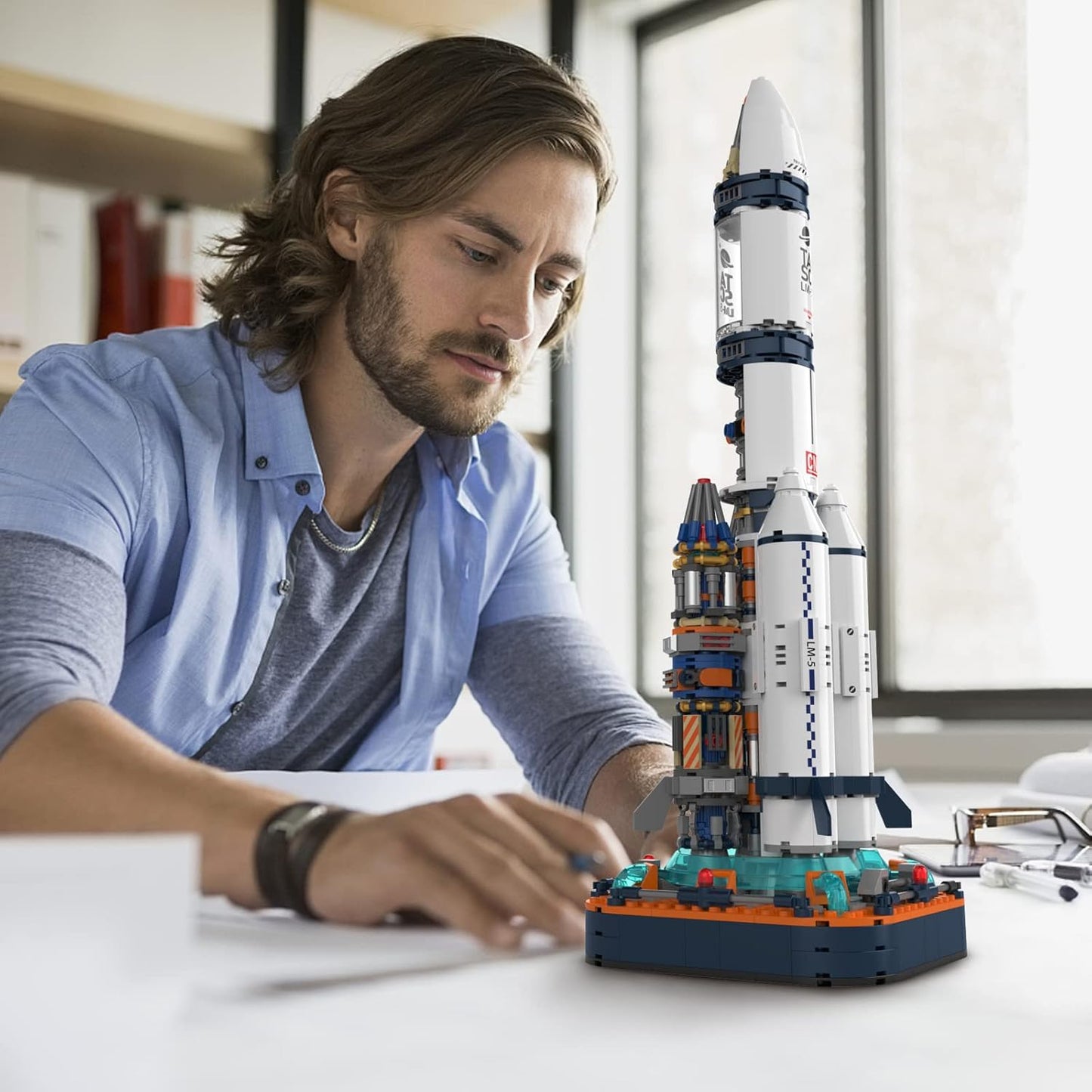 JMBricklayer Space Rocket Building Sets for Boys 8-14 Adults 70110, Spaceship Exploration Space Toys, Space Shuttle Rocket Ship Collectible Display Model Set, Gifts for Adults Boys Girls Age 8+