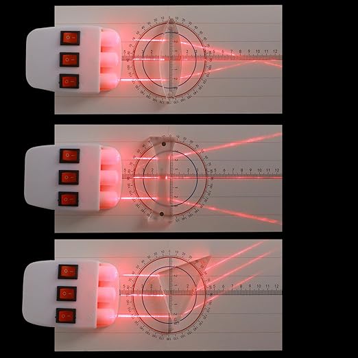 STEM Magnetism Physics Optical Experiment Set,Magnetic Convex Lens Concave Mirror Reflector Refraction Triangular Prism Light Source Learning Science Teaching Equipment for Teacher Student