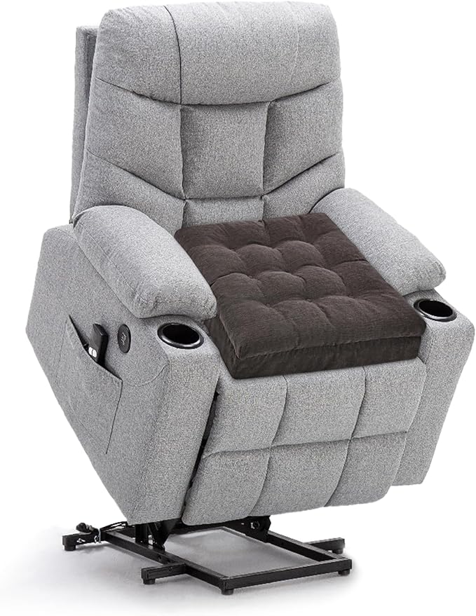HAVARGO Recliner Cushions for Elderly, 20x20x5 Inch Thick Chair Cushion Patent Design Soft Tufted Dual Layer Booster Seat Cushions for Seniors Recliner Risers Taupe 1P