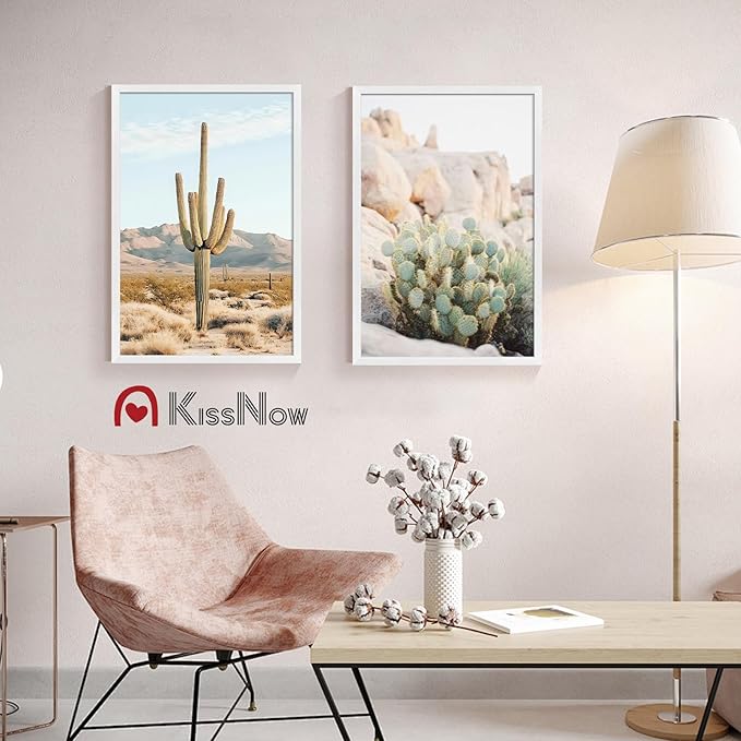 24x36 Poster Frame 2 Pack, Textured White Solid Wood Picture Frame, Wall Hanging