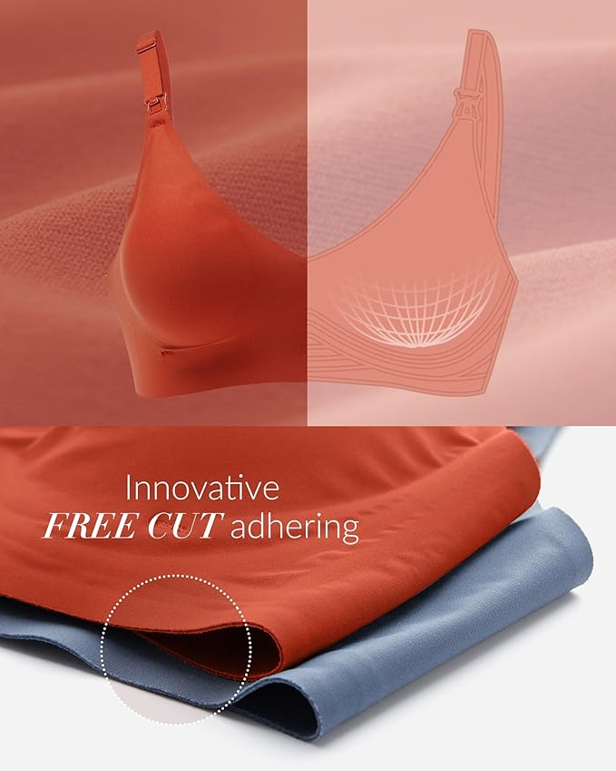 Mamaway Silky Seamless Nursing Maternity No Show Wireless Bra, Smooth, Cooling, Lightweight for Breastfeeding, Pregnancy