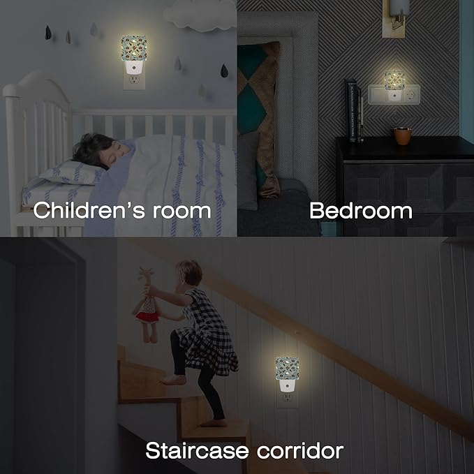 Retro Halloween Elements Night Light Plug into Wall, Spooky Ghost Pumpkin Bat Full Moon Dusk to Dawn Night Light,0.5w Energy Saving Sleep Friendly Nightlights for Kids Boys Girls Home Decor