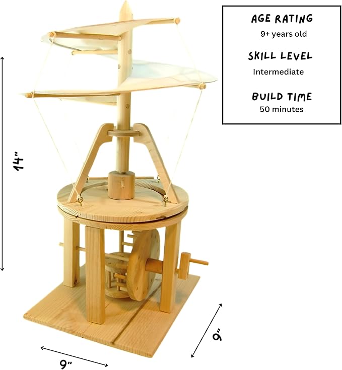 Pathfinders STEM Kit – Leonardo da Vinci Helicopter Model kit Science Kits | stem Toy Physics Toys | Engineering | Learning Resources