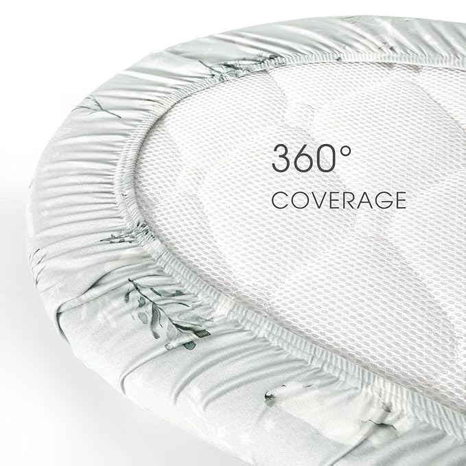 Stretchy Bassinet Mattress Sheets, Ultra Soft Bassinet Sheet 2 Pack, Universal Fitted for Oval Hourglass Rectangular Bassinet Mattress Pad Safe and Snug, Stylish Pattren of Bear and Wolf Print