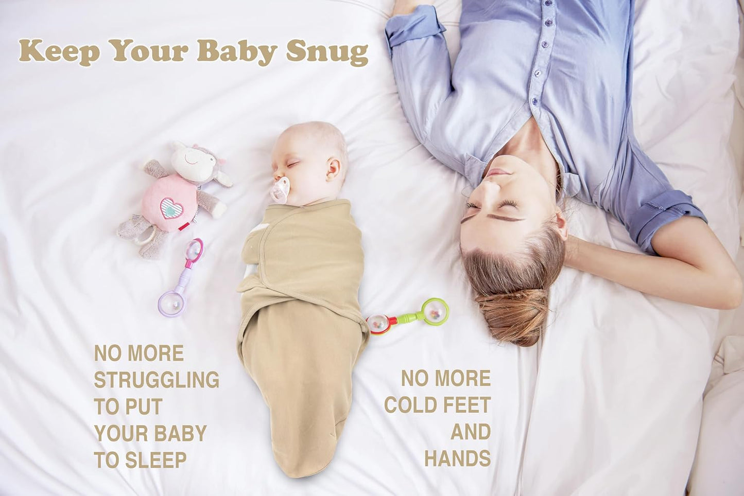 Bublo Baby Organic Preemie Swaddles 4-7 lbs - 3-Pack Premature Babies Swaddle Sleep Sack - Premature Infant Sleeping Sack - Easy Adjustable Baby Swaddle Blanket Wrap Boy Girl (Solid Grey)