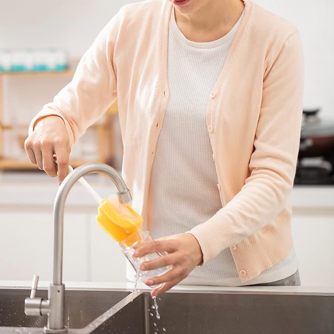 Gulicola Natural Glass Baby Bottles Set 4 Pack, Newborn Boy Breastfeeding Bottles with Slow Flow Nipples, 0 Months+, 3 oz & 5 oz - Black/White