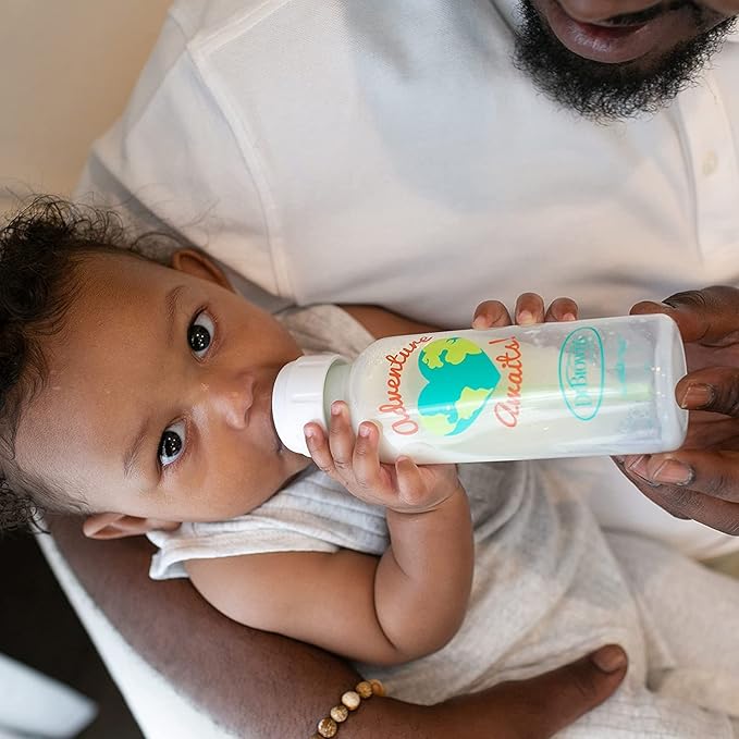 Dr. Brown’s Insta-Feed Bottle Warmer and Sterilizer with Anti-Colic Options+ Narrow Baby Bottles 8 oz/2500 mL, with Level 1 Slow Flow Nipple, 4 Pack, Dream Adventure, 0m+