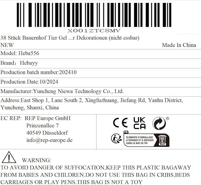 38PCS Farm Animal Jelly Stickers, Thick Window Door Clings Removable Reusable Gel Clings Decals for Kids Toddlers Adults Home Classroom Nursery Animal Party Supplies Decorations (Not Edible)