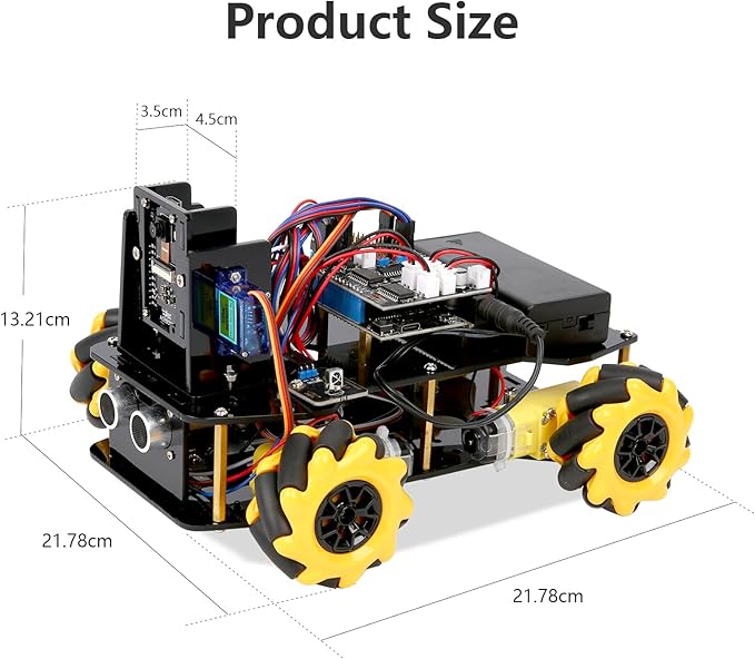 ACEBOTT 3MP Camera Expansion Pack Smart Car Starter Kit, Robotics Kit for Kids Ages 8-12 12-16, STEM Toys Coding Robot Kit for Teens & Adults(QD002)