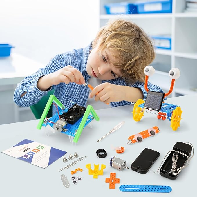 STEM Robotics Science Kits, Crafts for Boys 6-8 Girls 8-12, Robot Building Kit for Kids 8-10, Electronic Science Experiments Activities, Engineering Toys 7+ 6 7 8 9 10 11 12 + Year Old Gifts