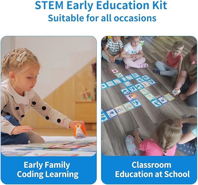 Robobloq Qobo Coding Robot for Kids 3+, Screen-Free, Coding Pets with 30 Programming Card, USB Charging, Preschool STEM Learning Activities Toys for Toddlers, Educational Kits Gift for Boys & Girlss