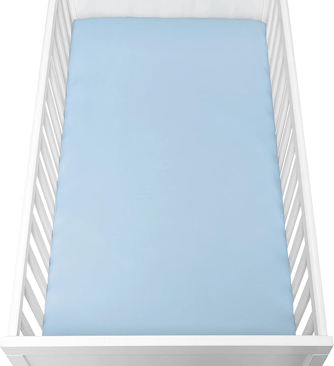 Newton Baby Fitted Single Layer Crib Sheet (2-Pack) - Ultra Breathable and Soft, Organic Cotton, Fits All Standard Cribs, Sky Blue