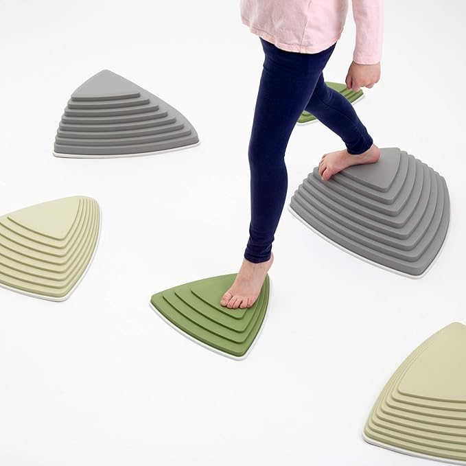 JumpOff Jo - Rocksteady - Balance & Coordination Enhancing Blocks and Stepping Foam Stones, Sensory Toys for Kids - Indoor and Outdoor Obstacle Course