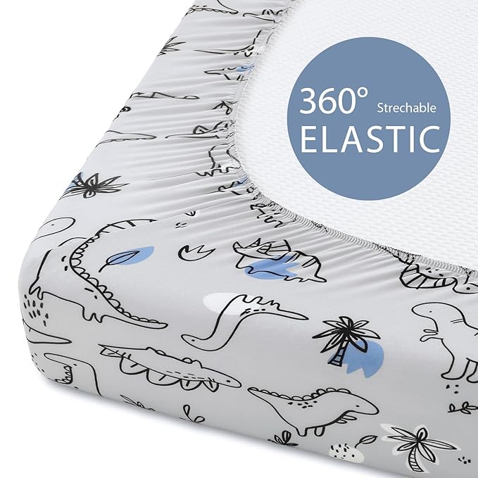 Baby Bassinet Sheets Girl Boy, Fitted Bassinet Sheet Set 3 Pack Bassinet Mattress Sheets Universal Fit for Rectangle, Round, Oval, Hourglass Mattress, Soft Breathable Grey & Blue Car