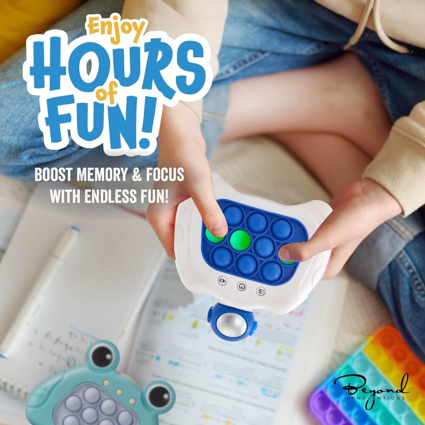 Fast Push Game | Pop It Game Light Up Fidget Toy | The Fidget Game | Quick Push Bubble Game for Educational and Memory Growth | Speed Push Pop Game Push Game Fidget Toy (Blue Astronaut)