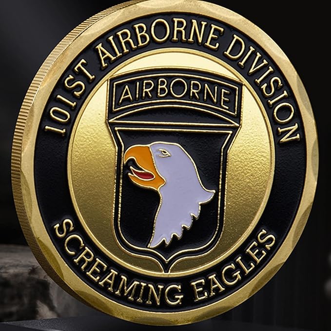 101st Airborne Division Military Challenge Coin – Eagle Crest Army Collectible – US Army Veteran Gift, Commemorative Coin for Men and Military Fans