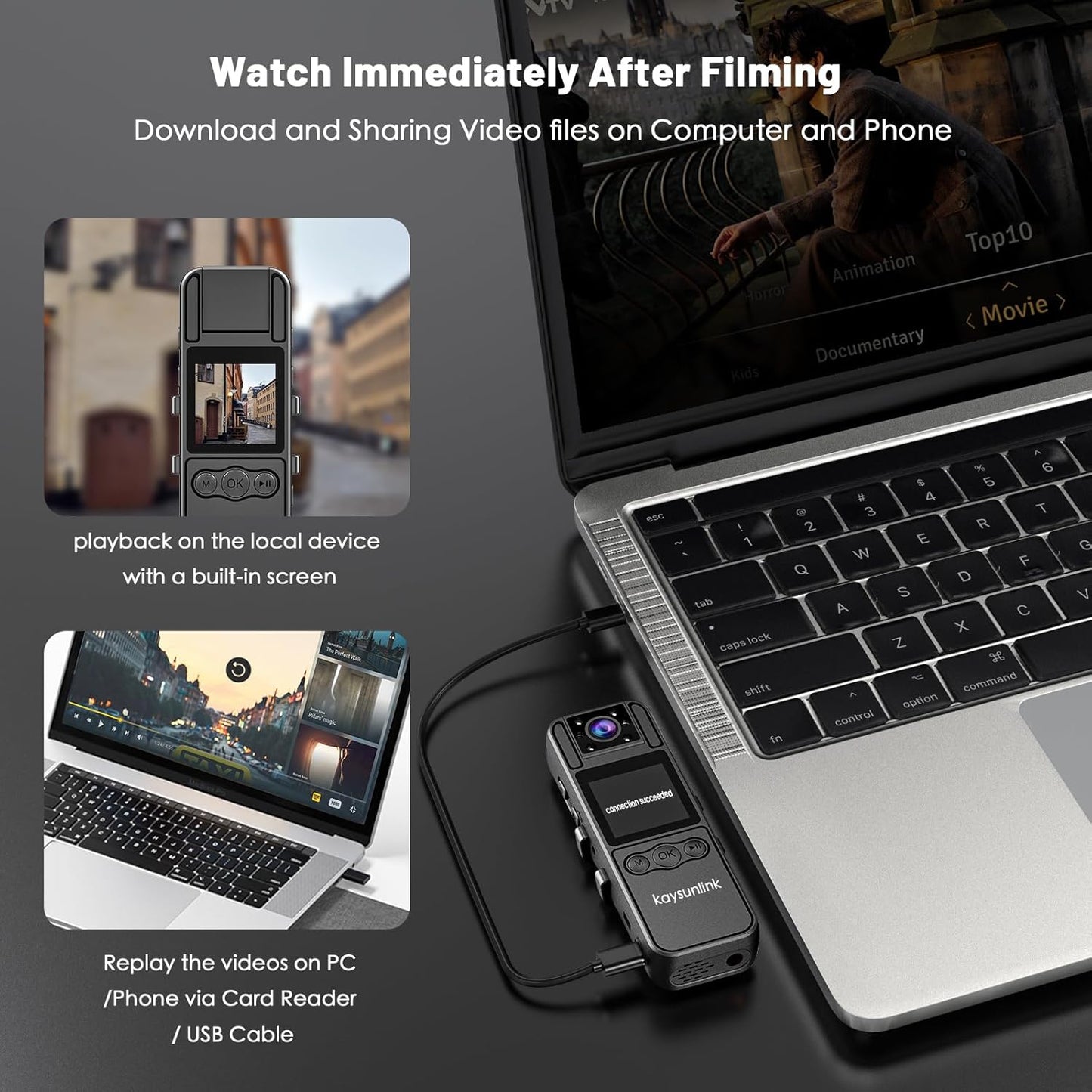 Body Camera with 1.4” Screen Audio and Auto Video Night Vision 1080P FHD Mini Police Wearable Body Worn Cam Portable Small Personal Camcorder Sport Action Outdoor Video Recorder (64GB)