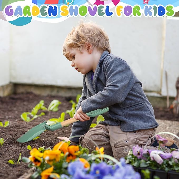 16" Wood Beach Sand Shovel Toys for Kids Adults, Heavy Duty Gardening Tools, Sturdy Spades for Sandbox Table, ABS Plastic Scoop for Sand Snow Shoveling Digging, Backyard Summer Winter Fun 2 Pack