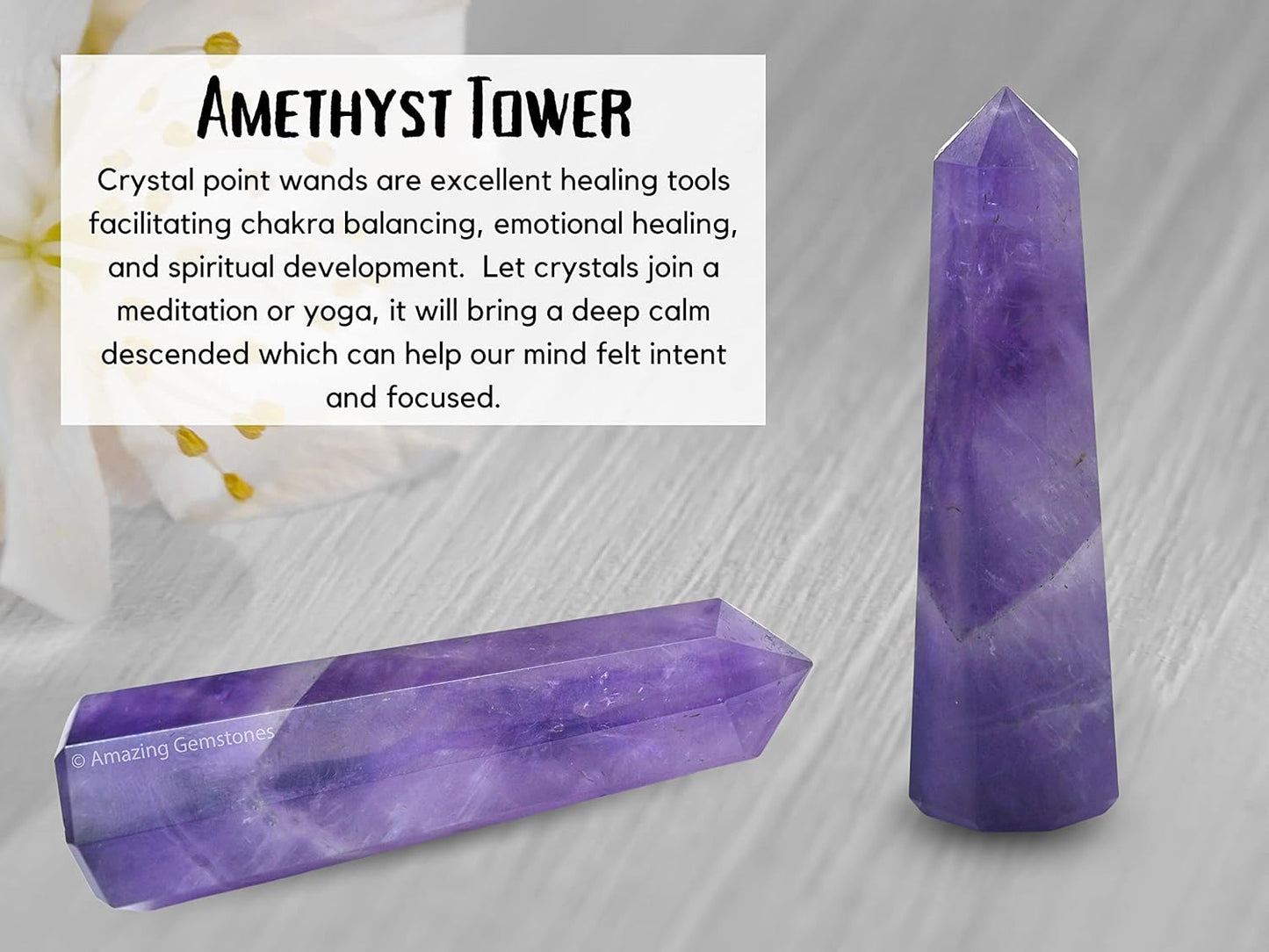 Amazing Gemstone Amethyst Crystal Towers ~ Natural Healing Crystal Point Obelisk for Reiki Healing and Crystal Grid (2" to 3" Inch)
