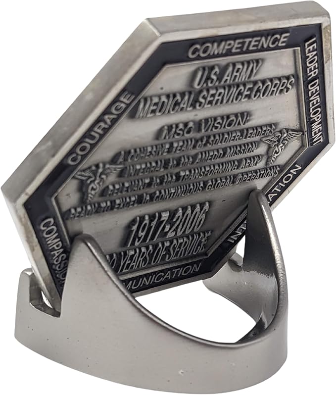 Military Challenge Coin Display Stand - Solid Metal with Anodized Finish - US Vet. Business (Black) (Nickle Five-Pack)