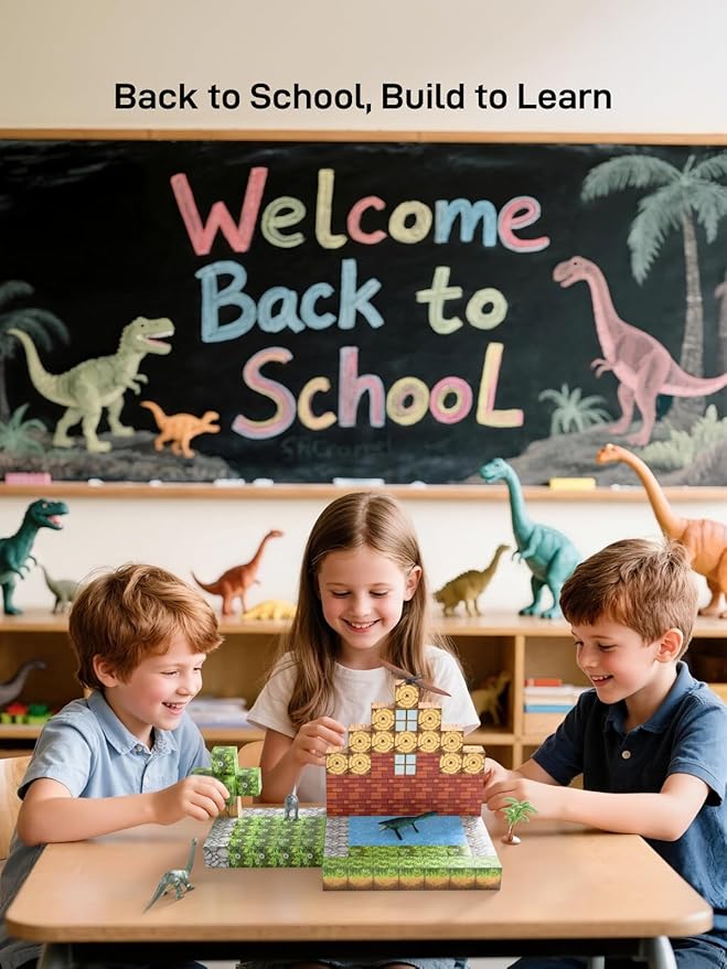 108PCS Magnetic Building Blocks with 6 Dinosaur Toys for Kids 3-5,Toddler World Magnetic Cubes ,STEM Toys for 4-8 5-7 Year Old Boys Girls,Sensory Creative Activities Holiday Birthday Party Favor Gift