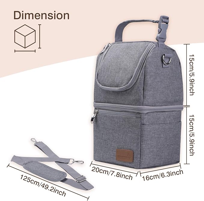 Momcozy Insulated Baby Bottle Bag, Multi-Function Breastmilk Cooler Bag, Fit as Wine Carrier or for Milk Bottles Like Dr. Brown, Comotomo, Philips, Nuk, Lansinoh, etc.