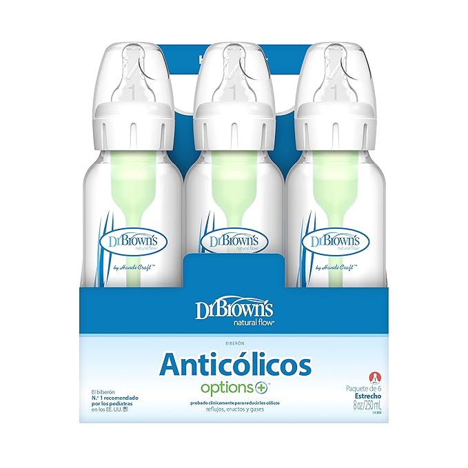Dr. Brown’s Natural Flow® Anti-Colic Options+™ Narrow Baby Bottles 8 oz/250 mL, with Level 1 Slow Flow Nipple, 6 Pack, 0m+ Balloon Animals Gift Set