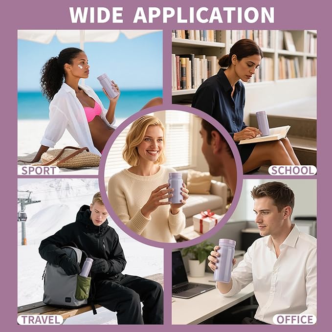 Portable Bottle Warmer for Travel: 7 OZ Heating for Breast Milk Formula & Water-Purple