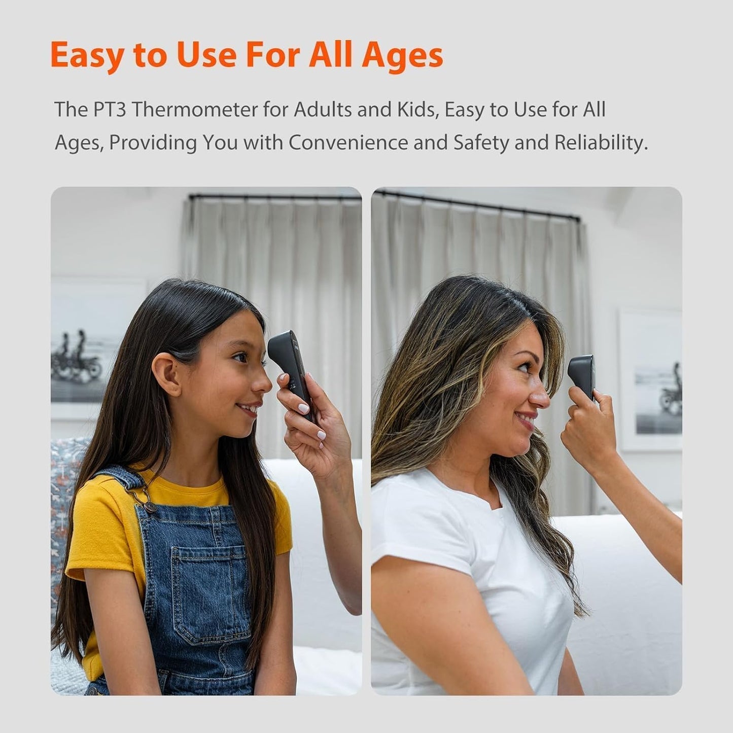 iHealth No-Touch Digital Forehead Thermometer for Adults, Babies, Kids - FSA HSA Eligible, 3 Ultra-Sensitive Sensors, Quiet Vibration Feedback, Large LED Digits, Easy to Use for Home, PT3 Black