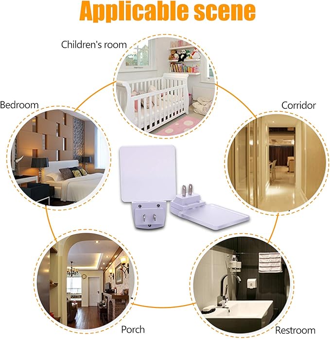 KINUR Night Lights Plug into Wall, UL Listed Soft Warm Amber Color Dusk to Dawn Sensor Plug in Night Light for Baby, Kids, Adults, Bedroom, Hallway, Kitchen, Bathroom, Stairs 2 Pack