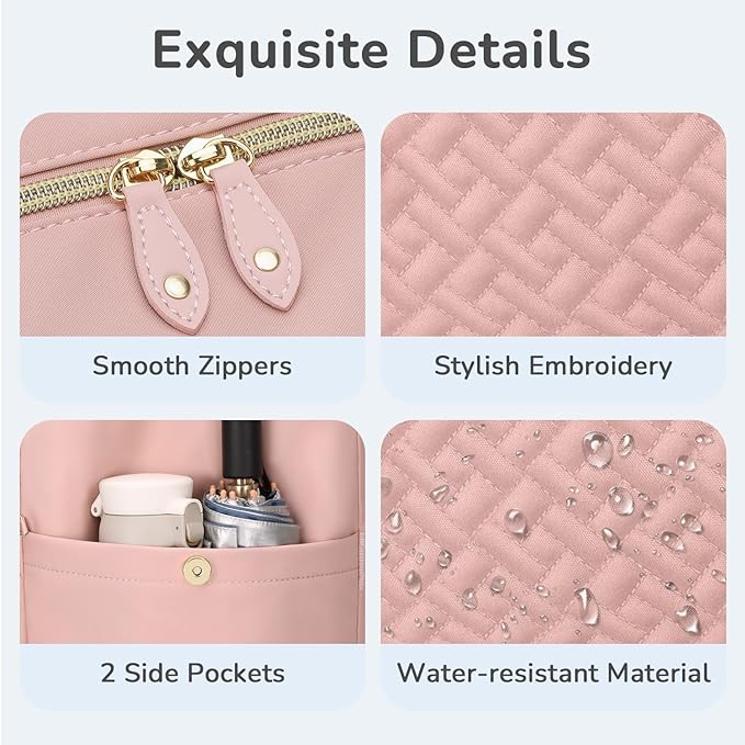 Diaper Bag Tote, Baby Bag Travel Diaper Tote Bag with Pacifier Case, Cute Maternity Hospital Baby Stylish Diaper Tote for Mom Dad Pink