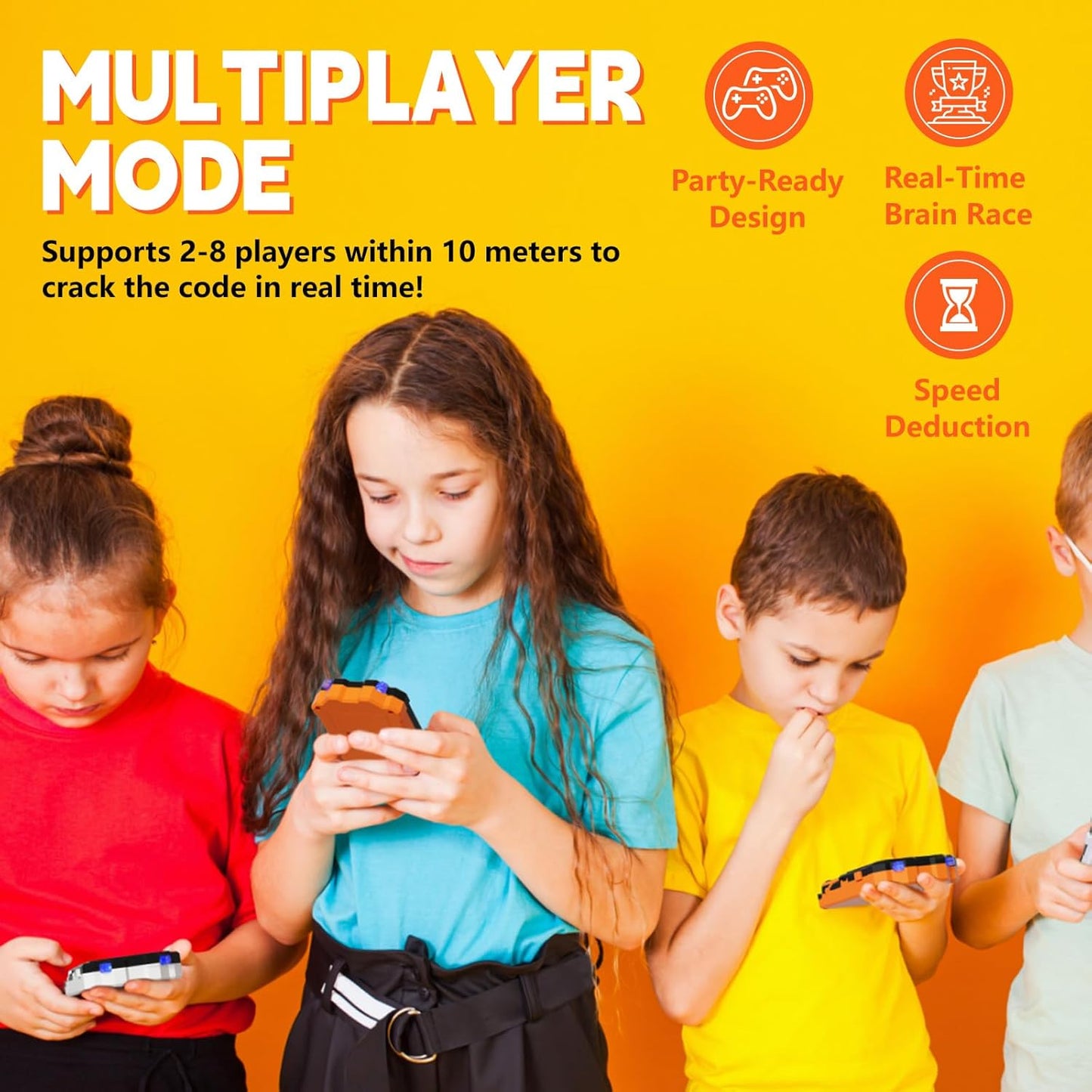 Crack The Code-Handheld Mastermind Game,Super Decoder with Fun Clamp, 1-8 Players Code Breaking Puzzle Game for Kids and Adults,Birthday Gift for Boys and Girls,Travel Games for Road Trip