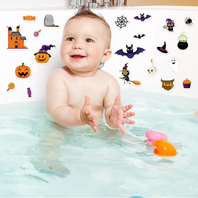 40 PCS Halloween Thick Gel Clings Halloween Window Gel Clings Decals Stickers for Kids, Toddlers and Adults Home Airplane Classroom Nursery Pumpkin Party Supplies Decorations Removable and Reusable