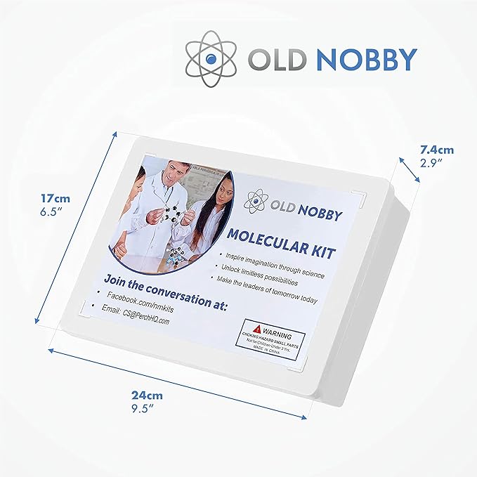 Old Nobby Organic Chemistry Set (425 pc) Molecular Model Kit with Atoms, Bonds, Guide, Bond Removal Tool - STEM Science Kits for Kids Toys Chemistry Set for Students Teachers Young Scientists
