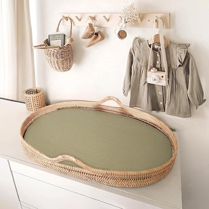 lulumoon Muslin Bassinet Sheets Baby: Cotton Bassinet Fitted Sheets for Boys and Girls - Bassinet Sheets for Oval Rectangle or Hourglass Mattress