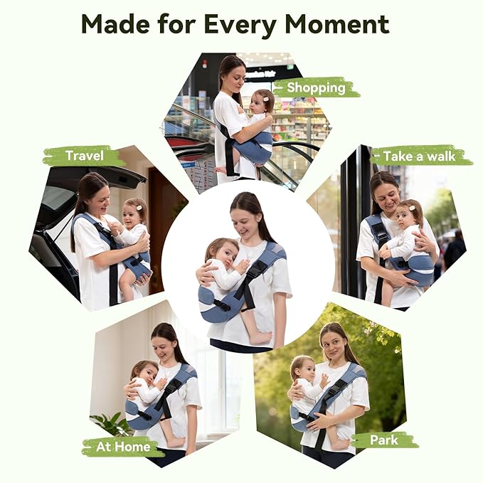 Baby Carrier Newborn to Toddler-Adjustable Baby Sling Carrier,Toddler Carrier for 25-60lbs,Comfortable Baby Sling for Hands-Free Carrying (Blue)
