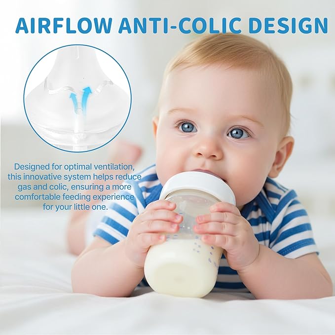 6 PCS Silicone Nipples for Spectra Bottles, Silicone Slow Flow Nipples, 0+ Months