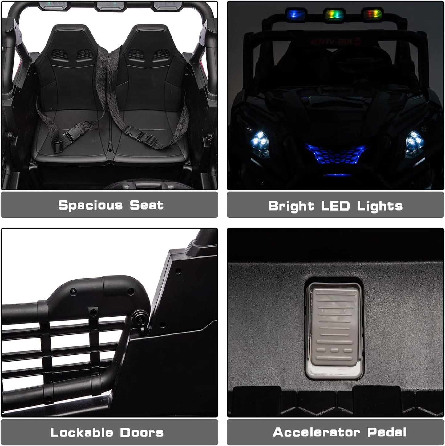 24V 2 Seater Kids Ride On Car with Remote Control,4WD Battery Powered,Electric Vehicles Toy Car for 3+ Years Kids(Green)