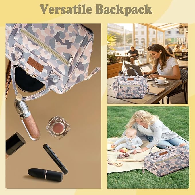Small Diaper Bag-Mini Diaper Bag Backpack Crossbody Baby Diaper Tote Bag with Insulated Pocket(camouflage)
