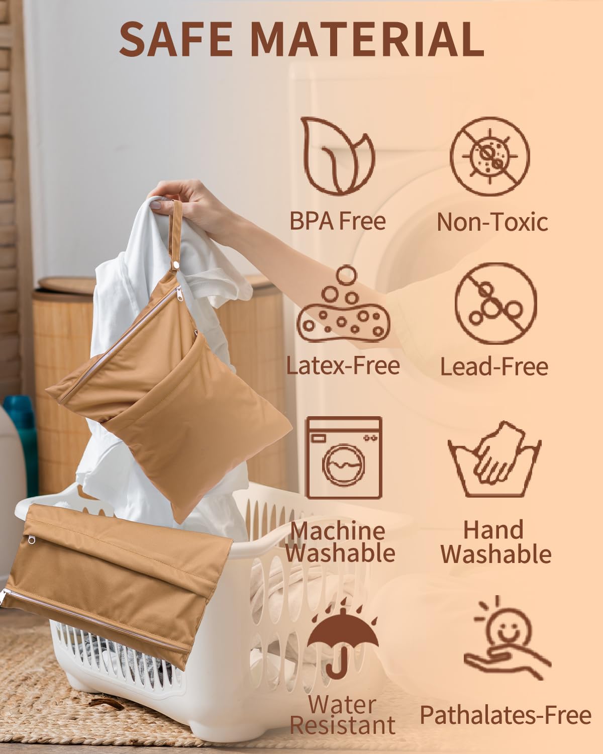 babygoal Wet Bags 3 Pack, Waterproof Travel Dry Bags for Baby Diapers, Beach, Pool, Gym, Swimsuits, Food Storage and Wet Clothes 3LN37-B