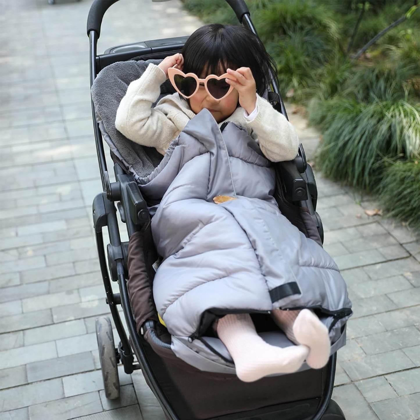 Anti-Kick Winter Water Proof Cozy Warmer Baby Footmuff Fits for Most of Strollers, Jogger, Reversible from Blanket to Sleeping Bag, Strap Position Adjustable,Safe and Practical Featurs