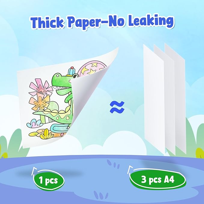 JoyCat Paint with Water Coloring Books, Art & Craft Activity, No Mess Art for Kids Ages 4-8, Craft Kits & Supplies, DIY Creative Activity, Presents for Girls & Boys (Dinosaurs)