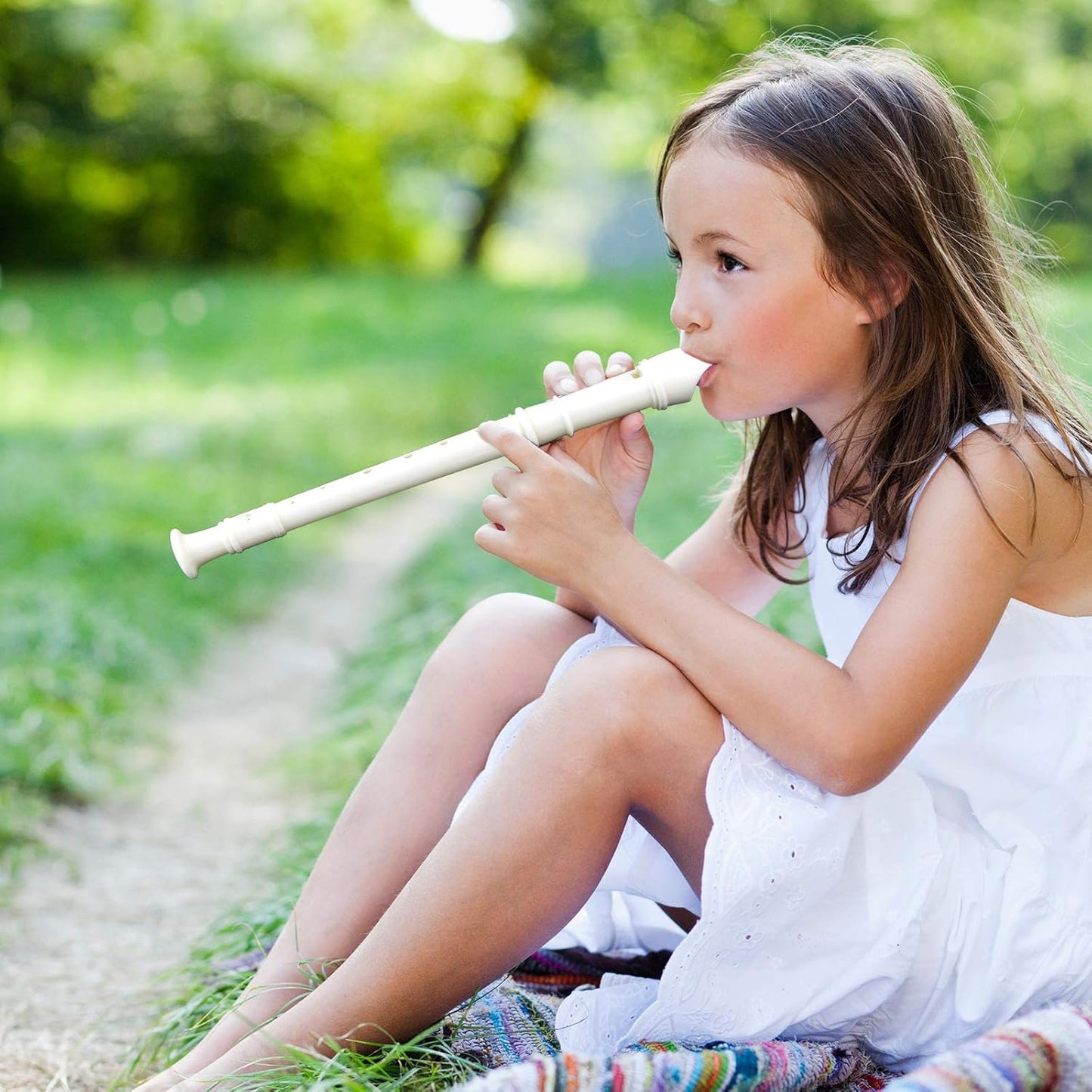 12 Pack 8 Hole Soprano Recorders Descant Flute With Cleaning Rod German Style for Beginner Graduation or Back to School Gift (white)