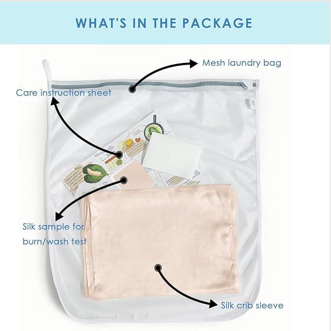 PROMEED 100% Mulberry Silk Crib Sleeve for Baby Hair Loss Prevention, Premium 23 Momme Natural Silk Bassinet Slip for Bassinets/Cradles/Cots/Cribs (Champagne)