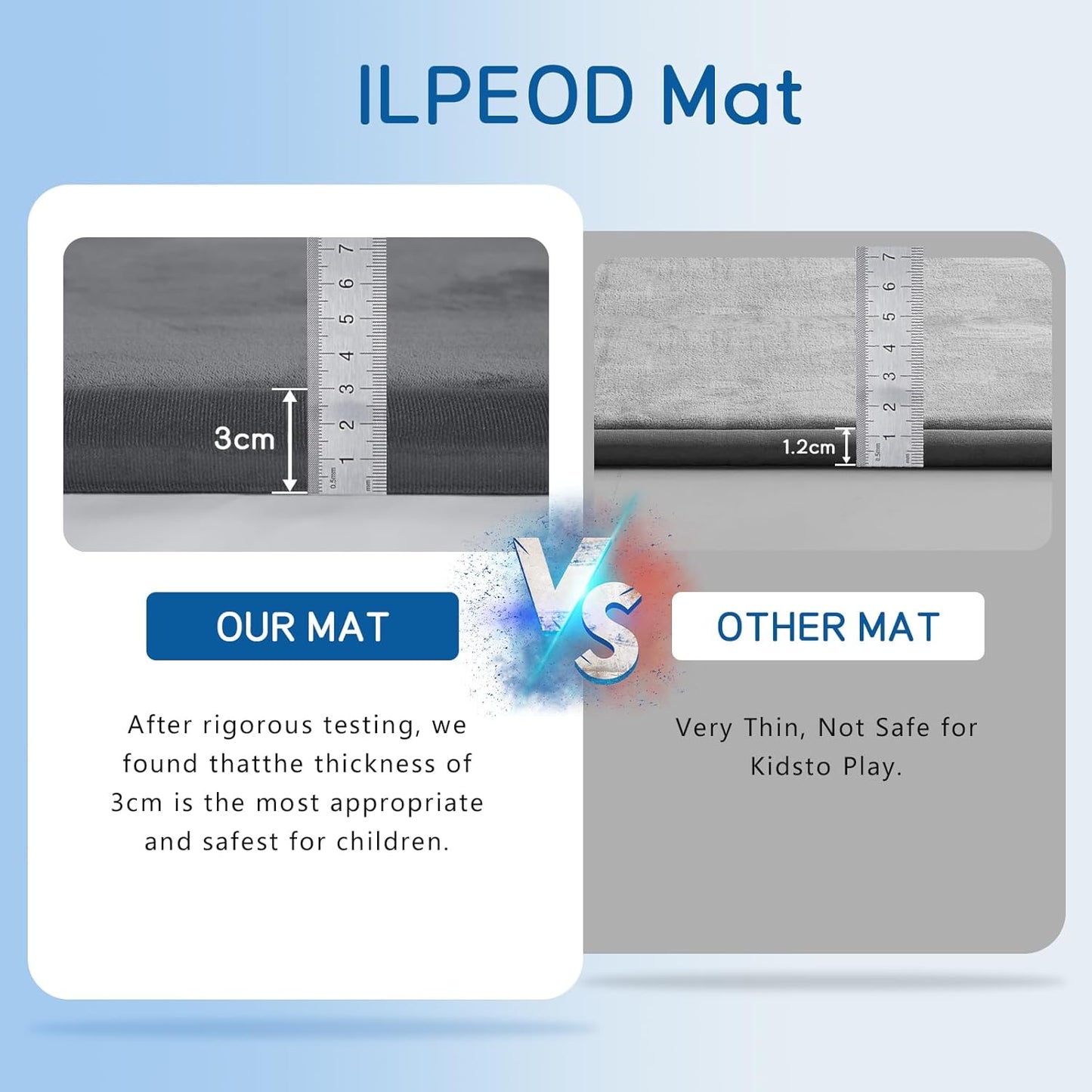 Baby Play Mat 1.2" Thick Memory Foam Nursery Rug Area Rug, 4β11β X 3β28β Yoga Mat Playmat Crawling Mat for Baby,Toddlers, Infants, Kids,Floor Mat Tatami Mat for Living Room with Non-Slip(Grey)