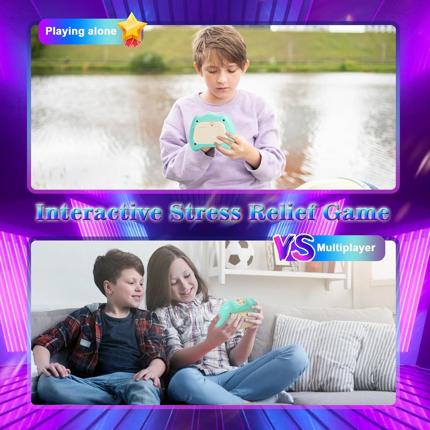 Fast Push Machine Light Up Fidget Toys for Kids Adults, Handheld Game for Kids 3-12, Quick Push Bubble Stress Toy, Sensory Toys Travel Games, Xmas Birthday Gifts for Boys Girls (Green)